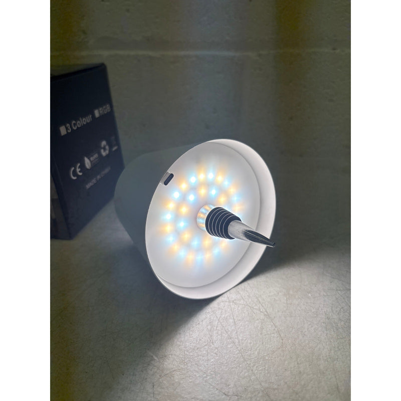 LED Wine Bottle Lamp 3-Color Wireless Bottle Table Touch Control - White