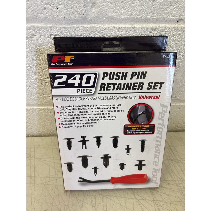 Performance Tool 240 Piece Push Pin Retainer Set Assortment, Remover Tool W5259