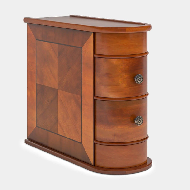 Tribesigns Wood End Table, Narrow Side Table Nightstand with 2 Drawers Brown