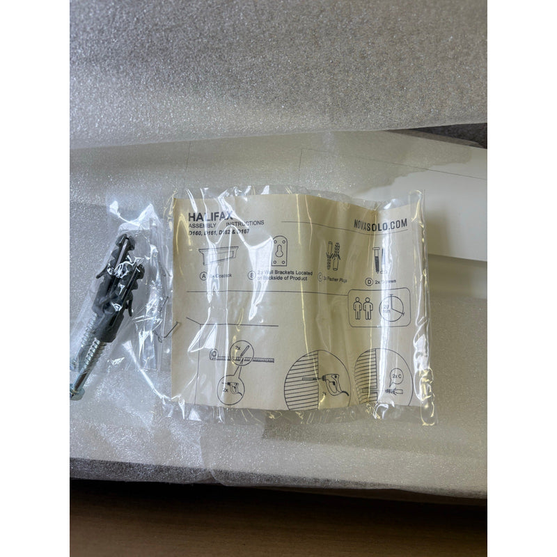 NovaSolo Halifax 6-Hook Coat Rack in Pure White, Modern & Sleek, 40" x 8" x 4"