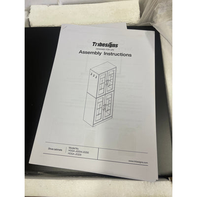 Tribesigns Freestanding Shoe Cabinet with Acrylic Doors and LED Lights - Black