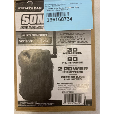 Sonix Stealth Trail Cam 30 Megapixel Wireless Cellular Camera Kit STC-SXPWCBB