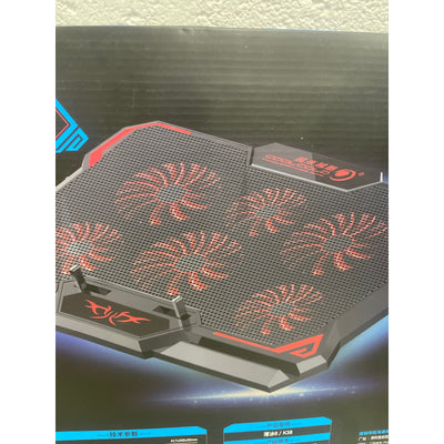 CoolCold Laptop Fan, 6 Fans w 3 Fan Modes, Suitable for 17" and Below, Black K38