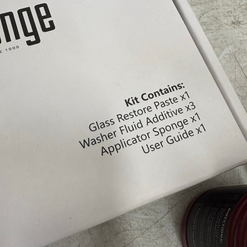 Car Glass Cleaning Kit, 3-Washer Fluid Additive, 1-Glass Restore Paste, 1-Sponge