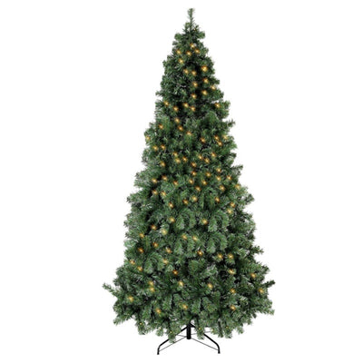 Okicolor 6.5ft Pre-Lit Artificial Christmas Tree Warm Lights & Metal Base Stand