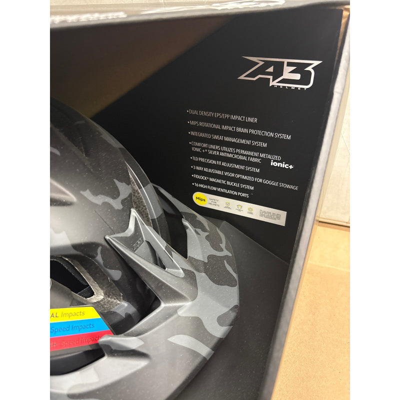 Troy Lee Designs A3 MIPS Helmet Medium/Large Uno Camo Blue 5 Star Helmet Rating