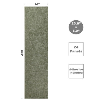 DECORITA Shiplap Felt Wall Panels 23-SqFt Interior Wall Decor, Olive Green 24pcs
