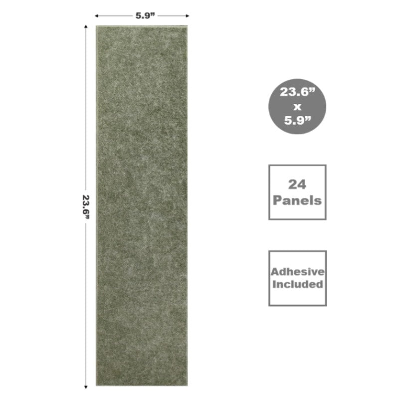 DECORITA Shiplap Felt Wall Panels 23-SqFt Interior Wall Decor, Olive Green 24pcs