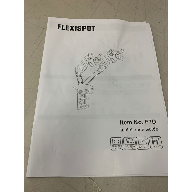 Flexispot 10" - 27" Dual Arm Monitor Mount F7D 11 lbs Maximum, Angle Adjustable