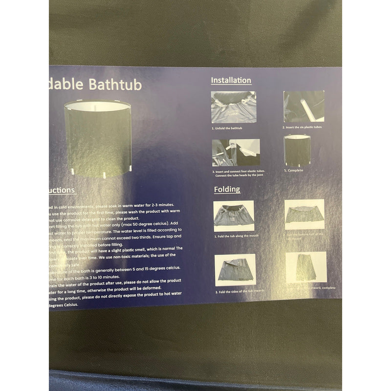 MEVLEM Ice Bath Tub for Cold Plunge, Portable, Black, with Lid