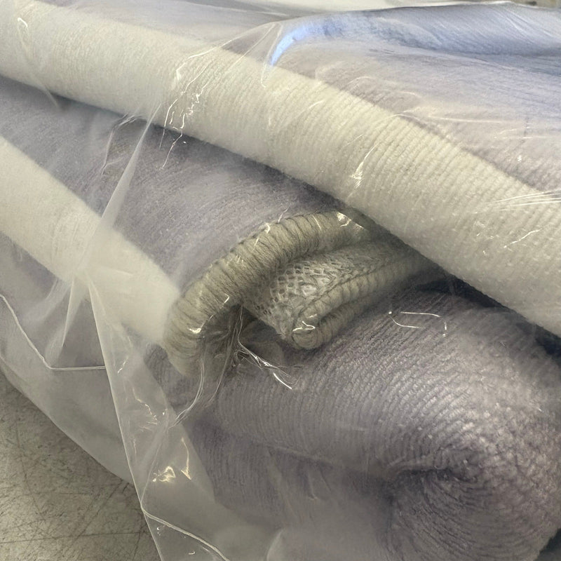 Outdoor Area Rug 5x8ft Horizontal Striped Large Patio Mat, Blue White Gray Lines