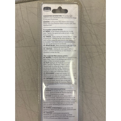 Century Drill Solid Die Stock 1-7/16 Inch Zinc Alloy Cast, 11.5" Long - 98513