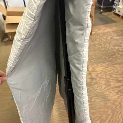 Queen Comforter Warm & Cozy Bedding with Abstract Stripe Design - Gray / White