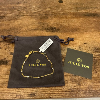 Julie Vos Celeste Delicate Bracelet, 24K Gold Plated, Cubic Zirconia, Adjustable