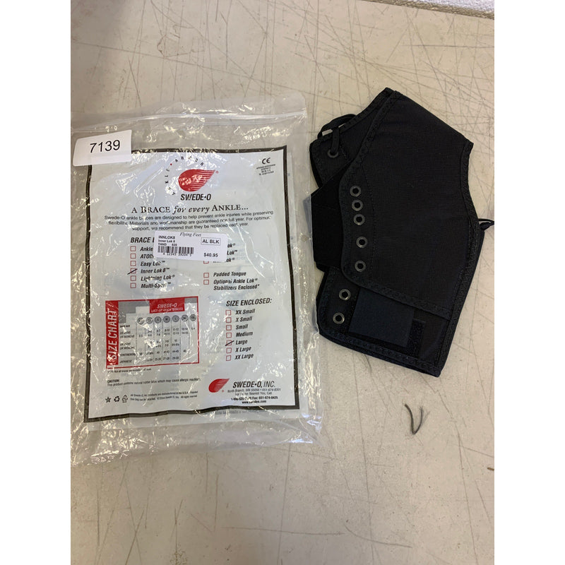 Swede-O Ankle Lok Support with Knit Tongue, Large Ankle Brace Black, Sprain