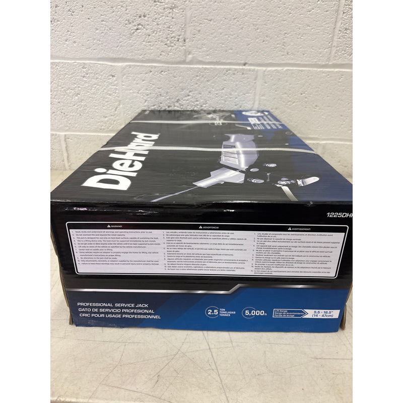 DieHard 2.5 Ton Floor Jack, Lifting Range 5.32" to 15.23", w Casters- 1225DHP