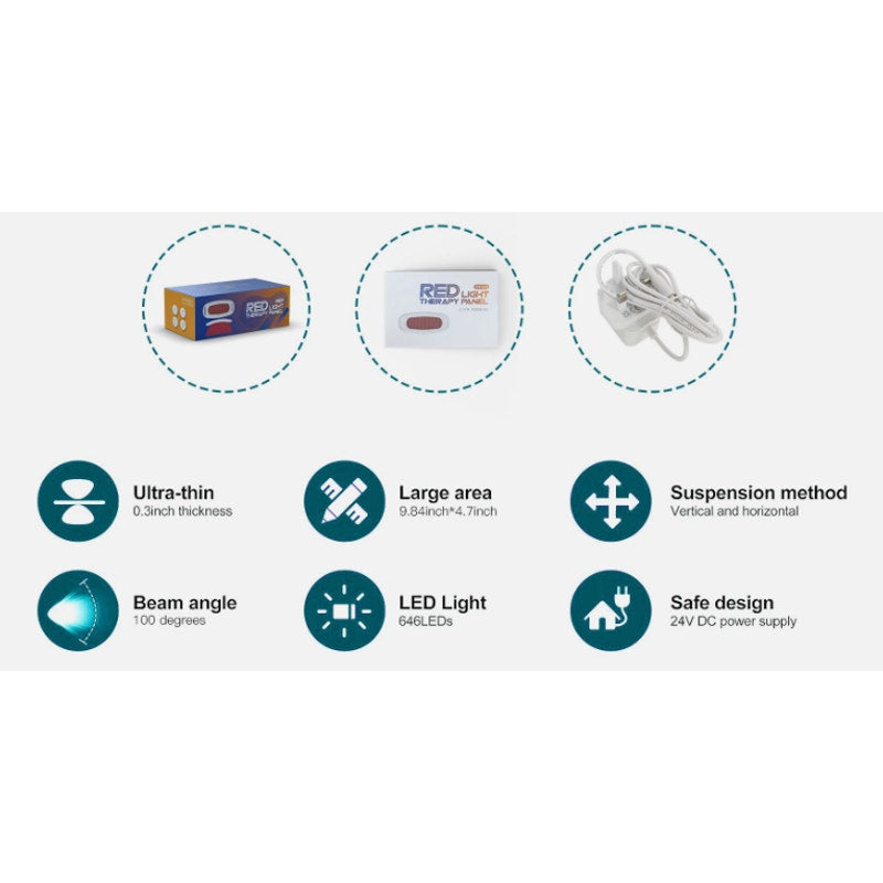 Red Light Therapy Panel 100 LEDs Laser for Full Body Pain Relief & Skin Health