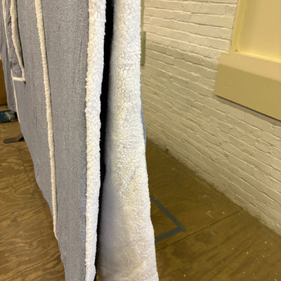 UGG Queen Comforter & 1 Pillow Sham Soft Fuzzy Side & Smooth Side, Blue / White