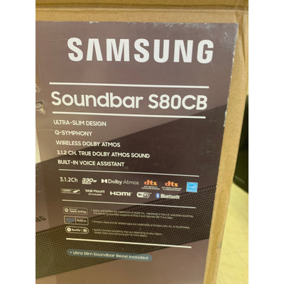 Samsung 3.1.2 Channel Soundbar & Subwoofer with Dolby Atmos Black HW-S80CB/ZA