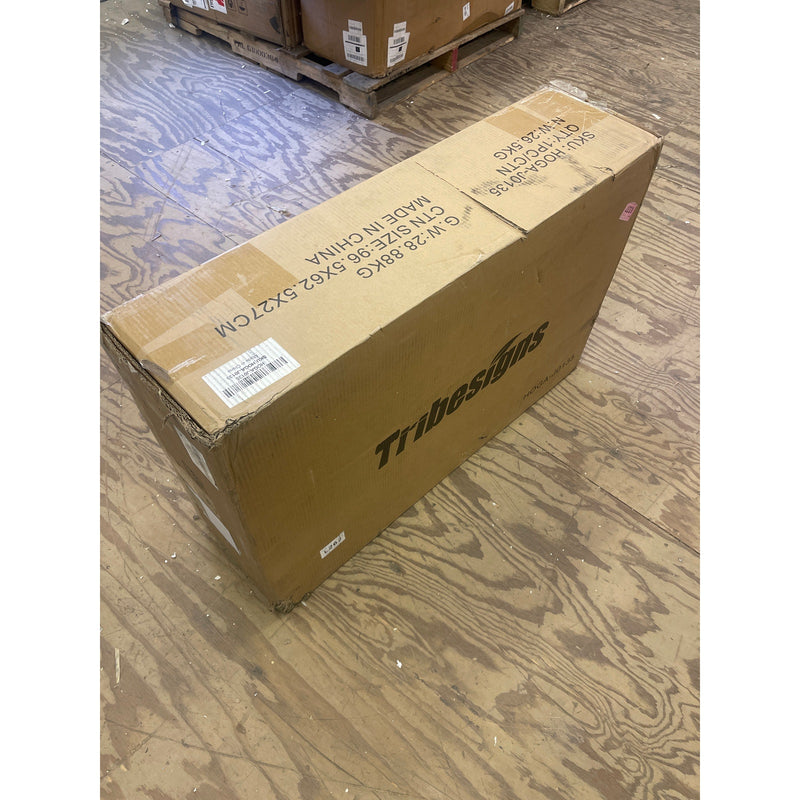 Tribesigns 63" Executive Desk Computer Office Desk Gold Metal Frame White Top