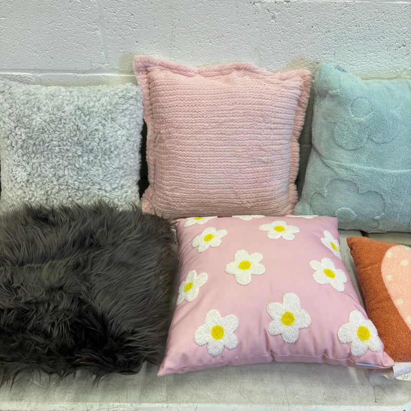 Mix-of-8 Decorative Square Pillows, Soft Fuzzy Couch Throw Pillows, Decorative