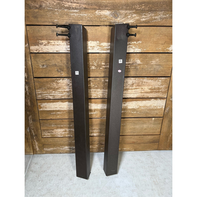 Rustic Farm Table Indoor/ Outdoor 67" x 32" Solid Wood Dining Table, Metal Legs, Antique