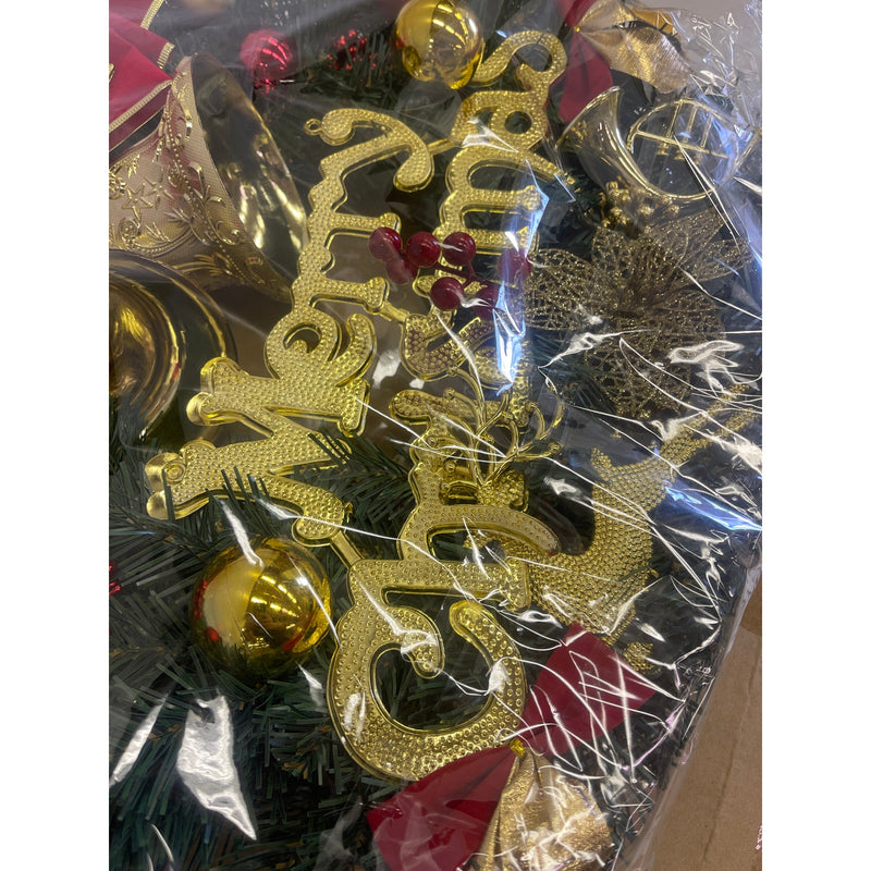 Merry Christmas Wreath for Door Hook, Decoration, Holiday Decor 20" x 18"