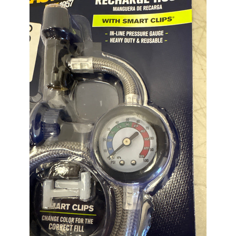 Blaster Recharge Hose with Smart Clips, In-line Pressure Gauge R1234yf