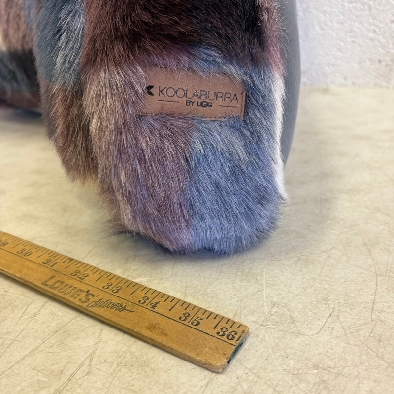 UGG Plush Backrest Pillow, 36"W x 20"H Reading Pillow Soft - Blue Plaid Design