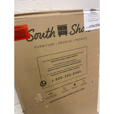 South Shore Versa 2-Drawer Nightstand - End Table with Storage, Weathered Oak