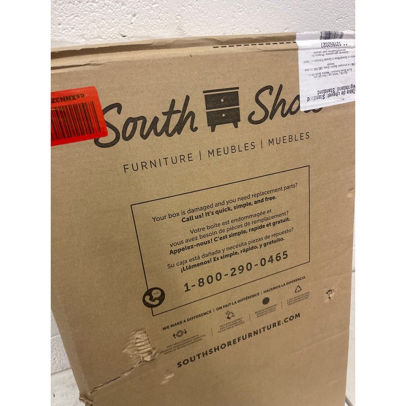 South Shore Versa 2-Drawer Nightstand - End Table with Storage, Weathered Oak