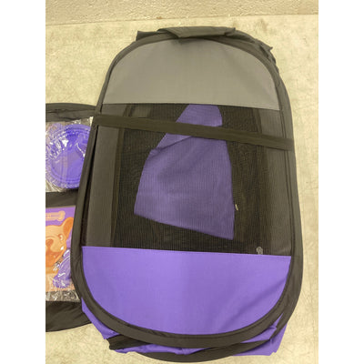 Ruff 'n Ruffus Travel Foldable Pet Playpen Carrying Case Bowl 36"x36"x23" Purple