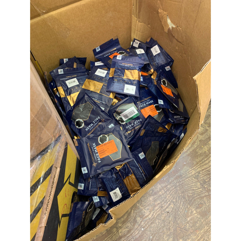 100-PACKS-OF-2 Tommie Copper 2-Pack Community Wear Face Masks, Black, 200 Total