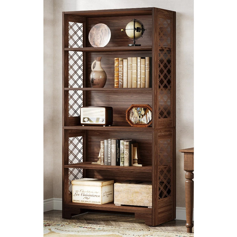 Tribesigns 70.8" Freestanding Bookshelf 6-Tier Bookcase Storage Shelves Brown