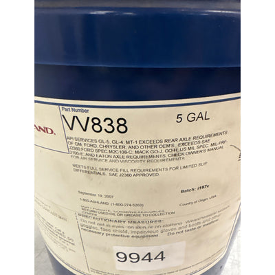 Valvoline High Performance SAE 80W-90 Gear Oil 5 Gallon Pail, Automotive - VV838