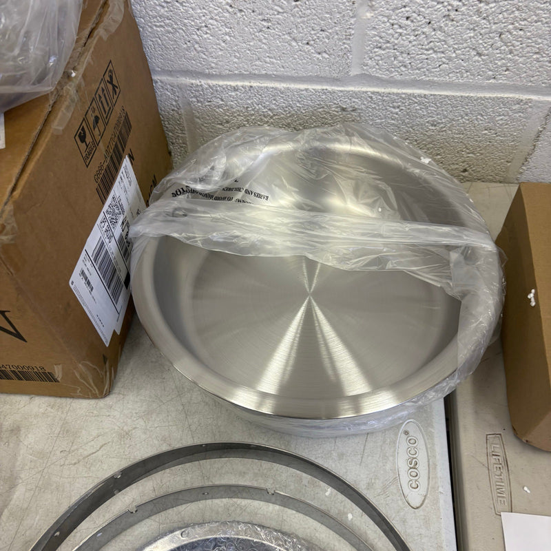 Set of 2 ROVSUN 5-QT Round Gold Chafing Dish Set w Stainless Steel Lid & Holder