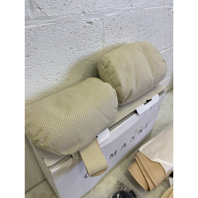 OUMANNI Seat Covers Universal Fit Breathable Suede 2 Front Seat/Headrest Beige