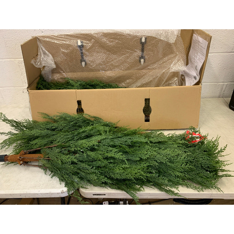 My Texas House 7.5ft Pre-Lit Cypress Artificial Christmas Tree 500 Twinkle LED Lights