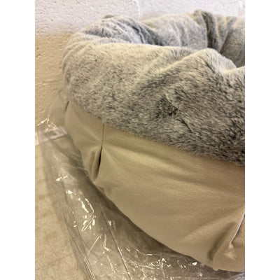 Koolaburra by Ugg Donut Dog Bed for Medium Size, 28" Round Non-Slip, Soft - Gray