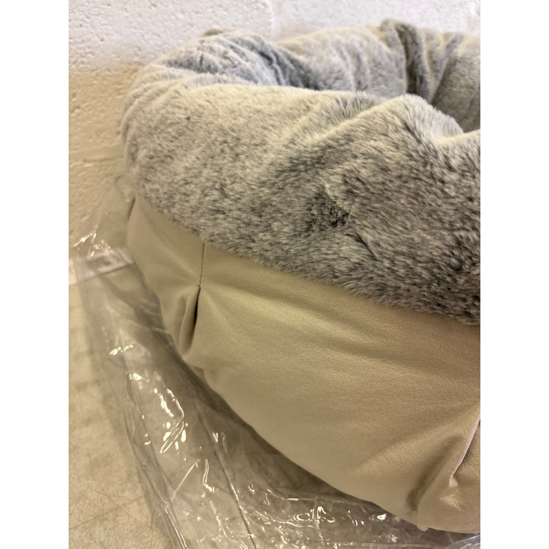 Koolaburra by Ugg Donut Dog Bed for Medium Size, 28" Round Non-Slip, Soft - Gray