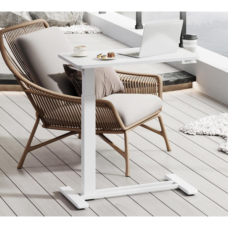 FLEXISPOT Medical Adjustable Overbed Bedside Table w Hidden Casters 32" x 18"