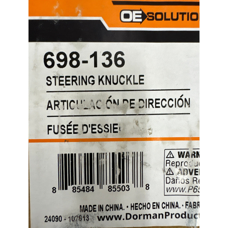 Dorman Steering Knuckles Cast Iron Black Front Passenger Side Subaru - 698-136
