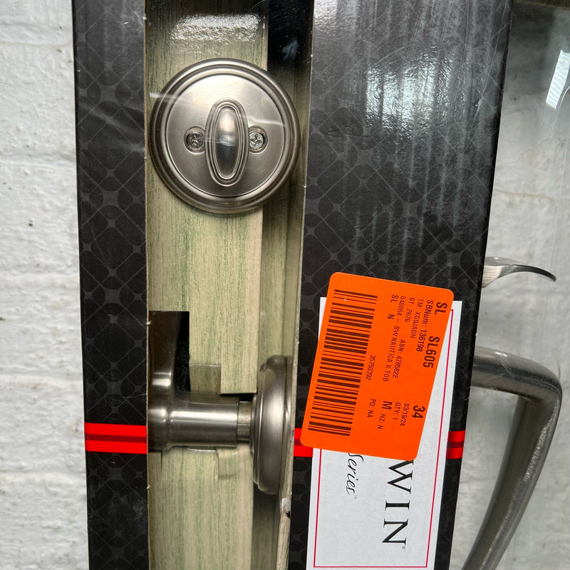 Baldwin Prestige Nautica Satin Nickel Door Handleset with Tobin Door Handle