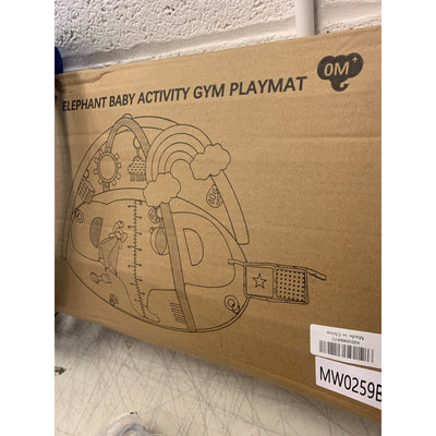 SYNPOS Elephant  Baby Play Gym, Baby Play Mat w 10 Toys, Playmats for Baby