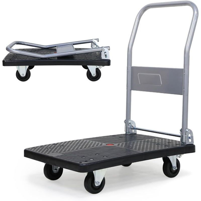 Uholan Slightly Mute Platform Trucks Folding Trolley Load-Bearing 440lb Black