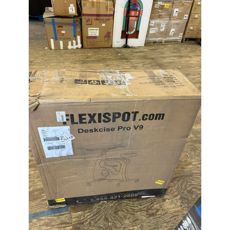 FLEXISPOT Stationary Exercise Bike with Desktop, Adjustable, V9 - White, READ