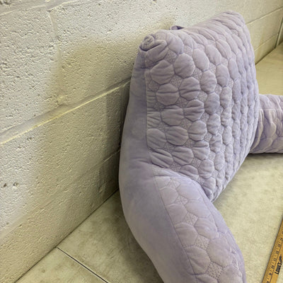 Soft Plush Backrest Pillow, 36"W x 20"H, Reading Pillow - Purple w Circle Design