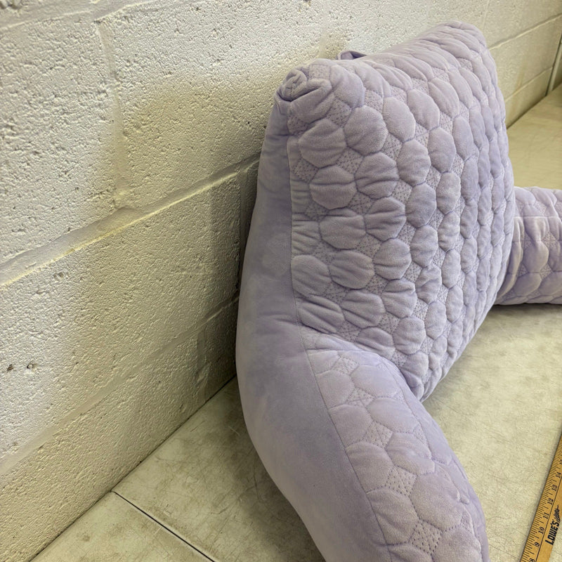 Soft Plush Backrest Pillow, 36"W x 20"H, Reading Pillow - Purple w Circle Design