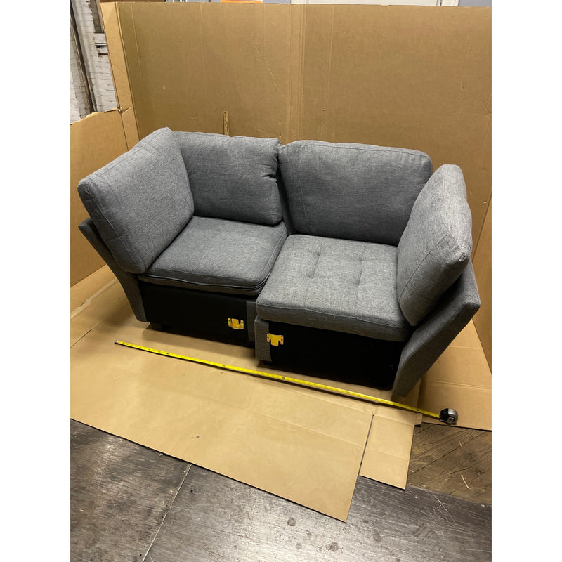 Set-of-2 33 x 36 x 36" Love Seat, Corner Chairs, Living Room Furniture, Gray