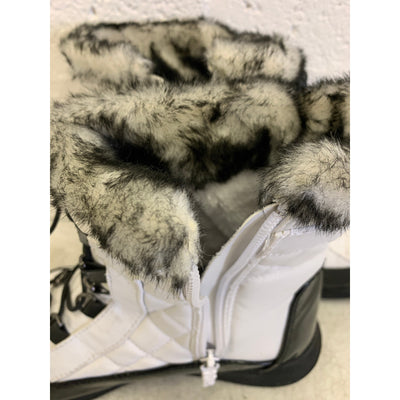 Botas de nieve Totes Eve con forro de piel sintética, talla 9, para hombre, color blanco y negro